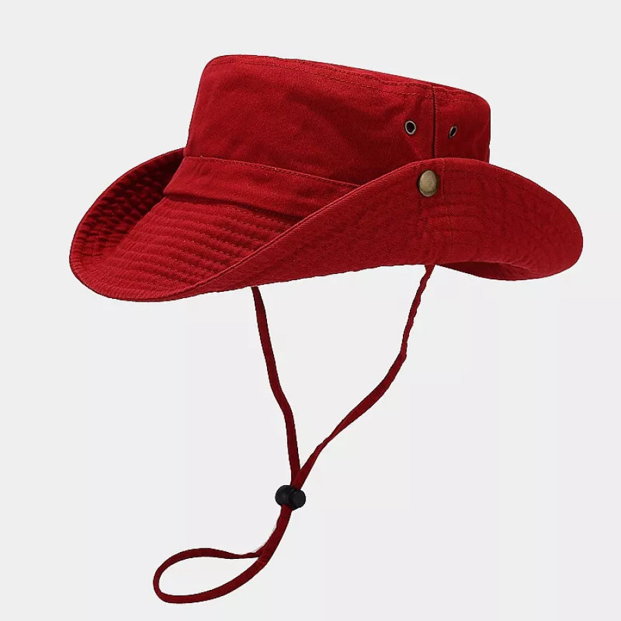 Wide-Brim Sun Protection Hat Red / One Size Apparel and Accessories