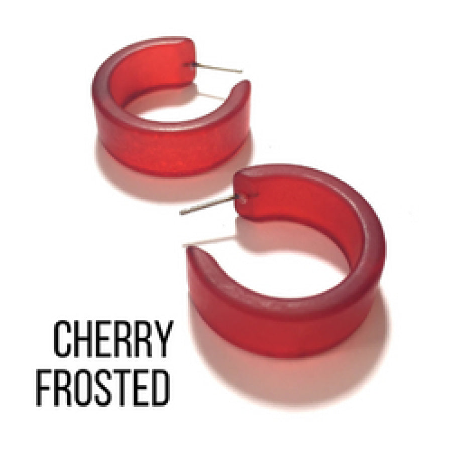 Wide Classic Frosted Hoop Earrings - Clara Cherry Hoops