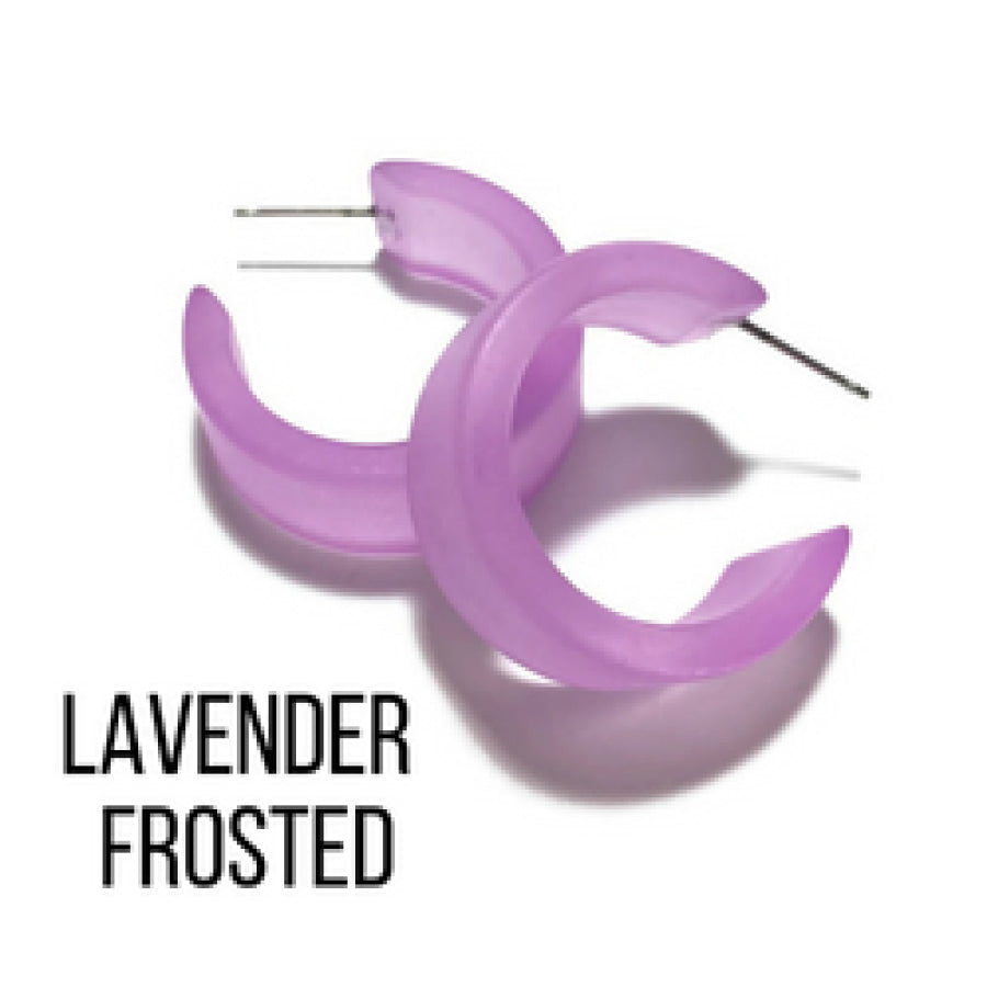 Wide Classic Frosted Hoop Earrings - Clara Lavender Hoops