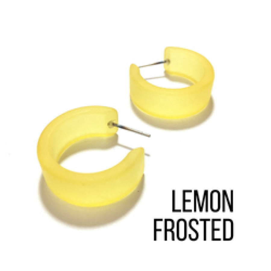Wide Classic Frosted Hoop Earrings - Clara Lemon Hoops