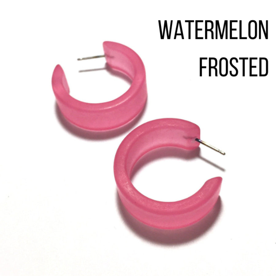 Wide Classic Frosted Hoop Earrings - Clara Watermelon Hoops