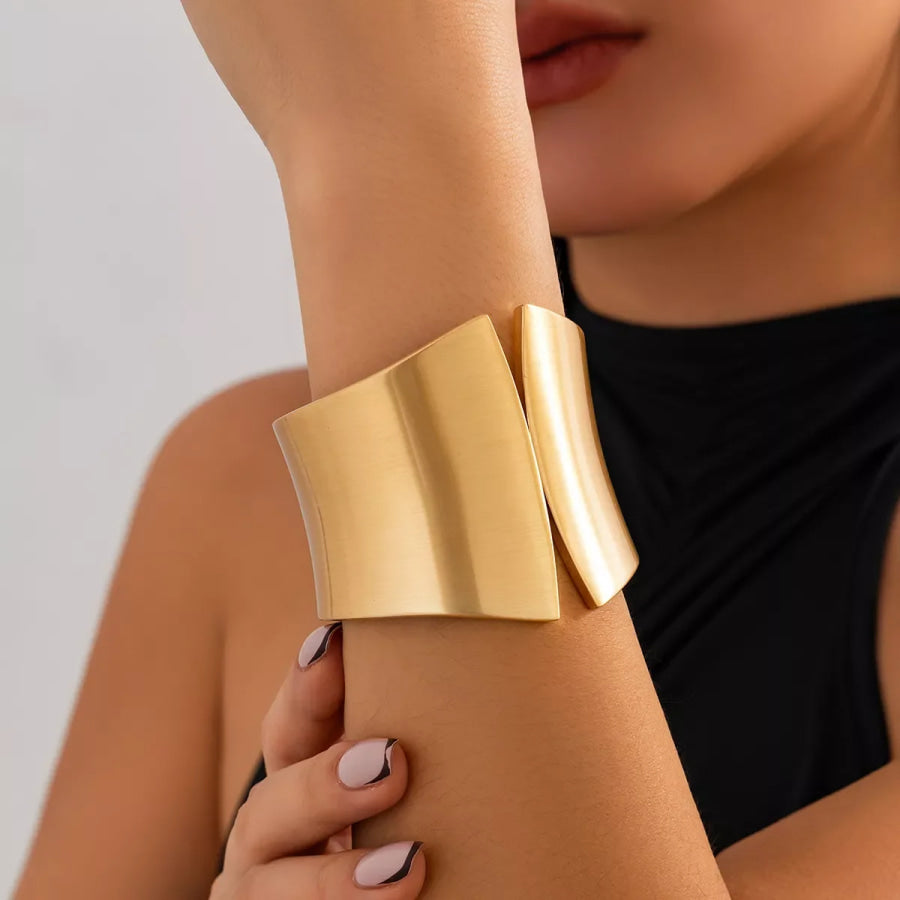 Wide Cuff Bracelet Gold / One Size Apparel and Accessories