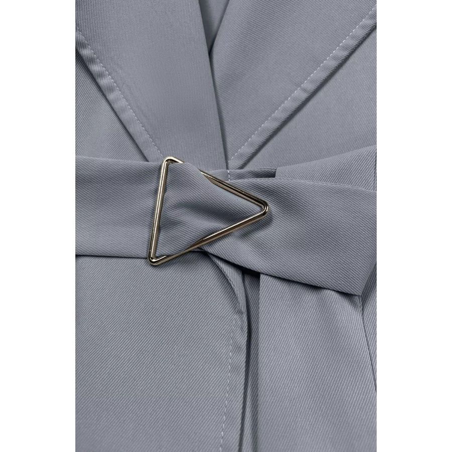 Wide Lapels Belt Trench Coat Apparel and Accessories