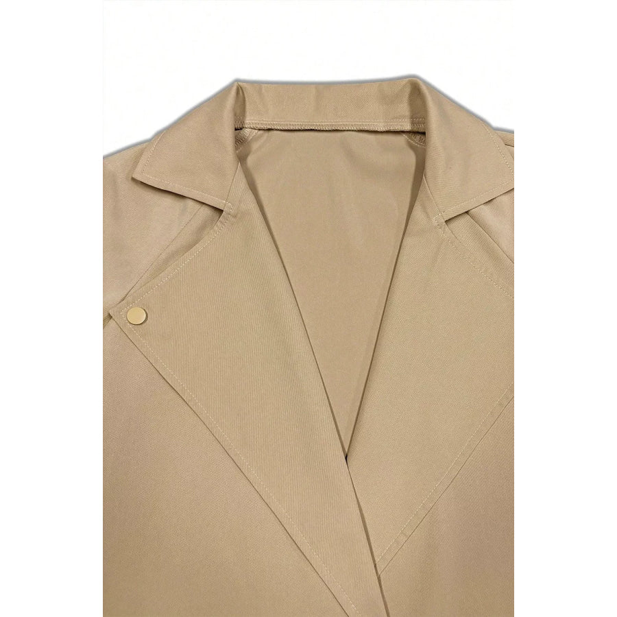 Wide Lapels Belt Trench Coat Apparel and Accessories