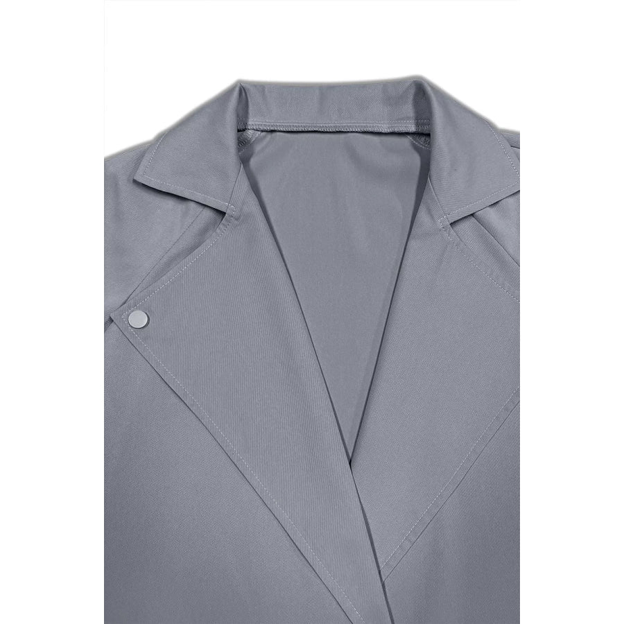Wide Lapels Belt Trench Coat Apparel and Accessories