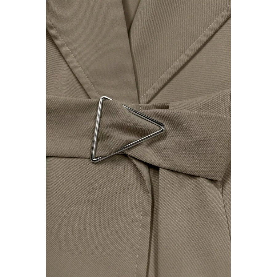 Wide Lapels Belt Trench Coat Apparel and Accessories