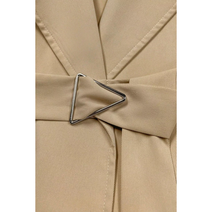 Wide Lapels Belt Trench Coat Apparel and Accessories