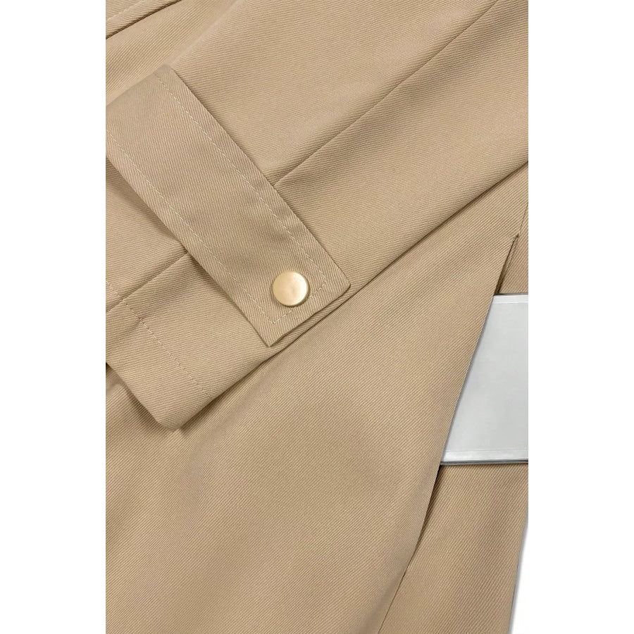 Wide Lapels Belt Trench Coat Apparel and Accessories