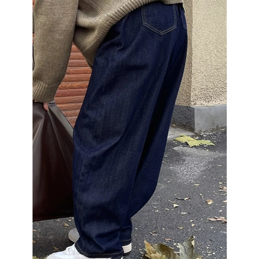 Wide-Leg Barrel Jeans Apparel and Accessories