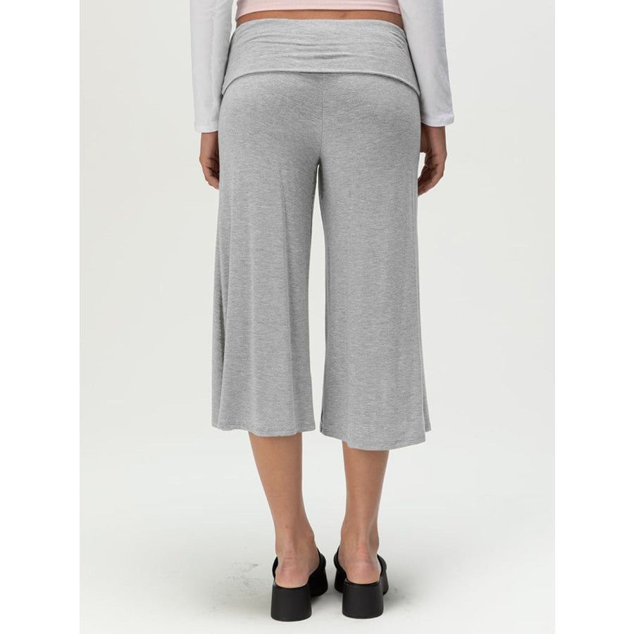 Wide Leg Capris Light Gray / S Apparel and Accessories