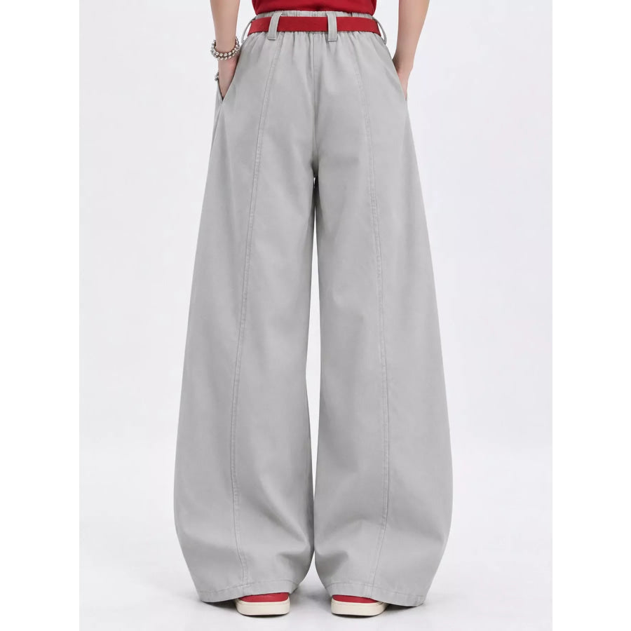 Wide-Leg Cargo Pants Apparel and Accessories