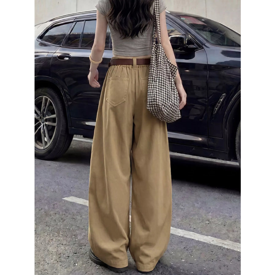 Wide-Leg Cargo Pants Apparel and Accessories