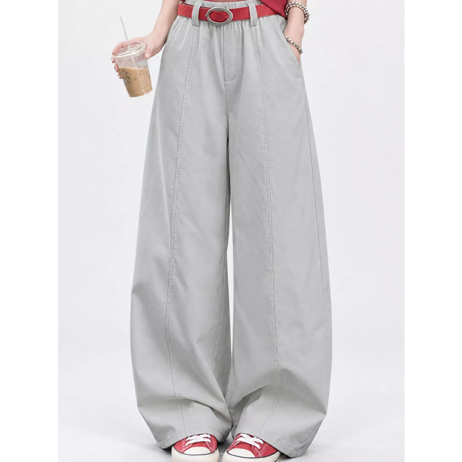 Wide-Leg Cargo Pants Cement Gray-Tall Barrel Leg / S Apparel and Accessories