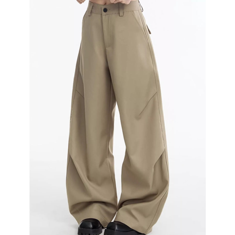 Wide-Leg Cargo Pants Khaki / S Apparel and Accessories