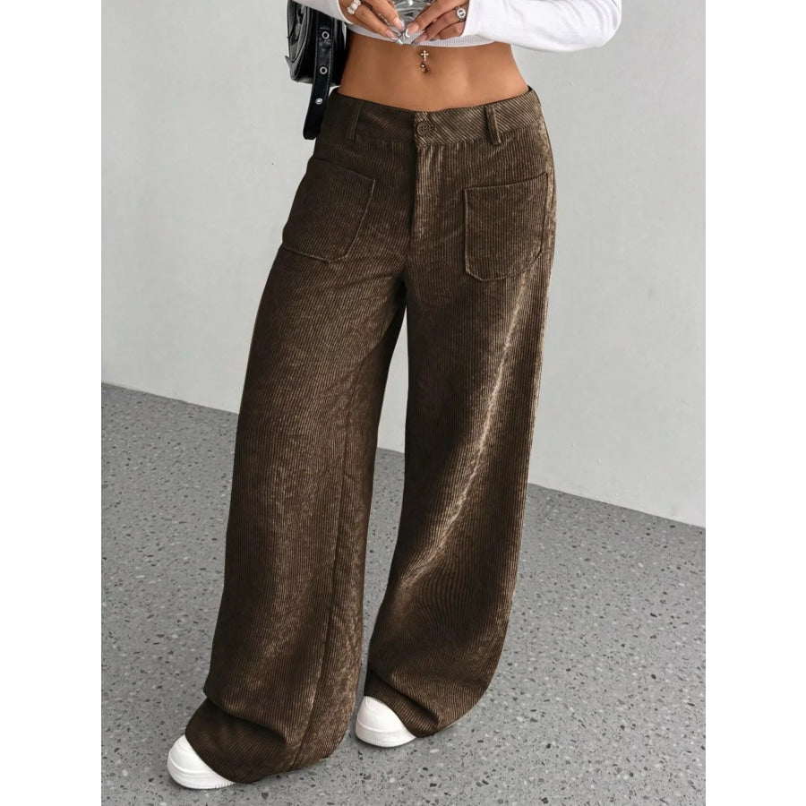 Wide Leg Corduroy Pants Apparel and Accessories