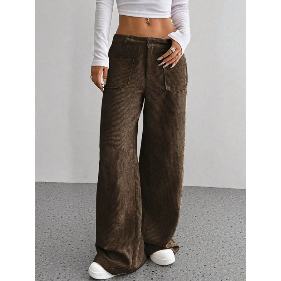 Wide Leg Corduroy Pants Apparel and Accessories