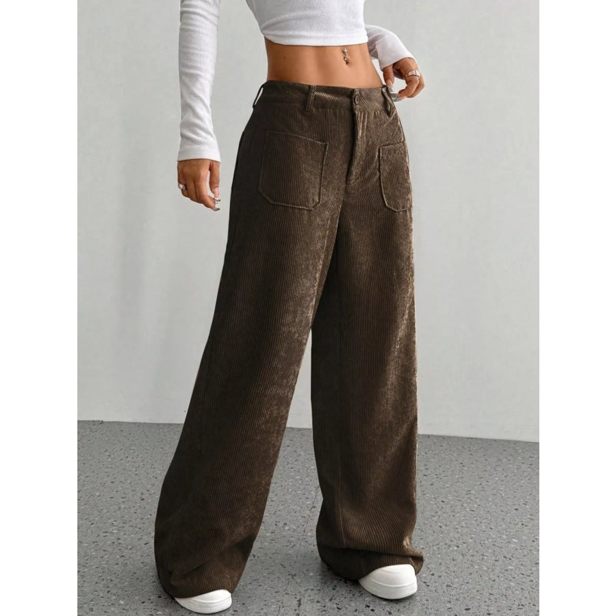 Wide Leg Corduroy Pants Apparel and Accessories