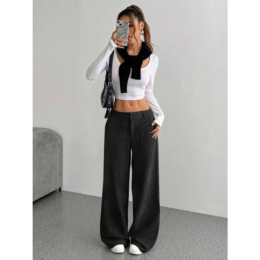 Wide Leg Corduroy Pants Apparel and Accessories