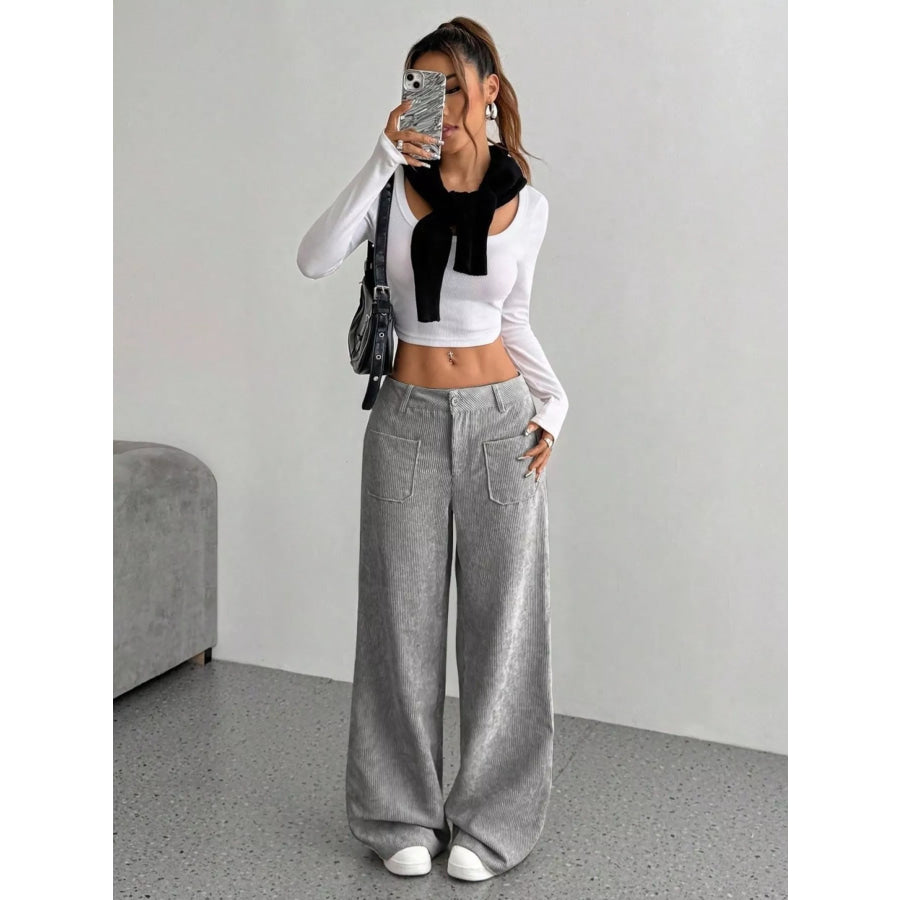 Wide Leg Corduroy Pants Apparel and Accessories