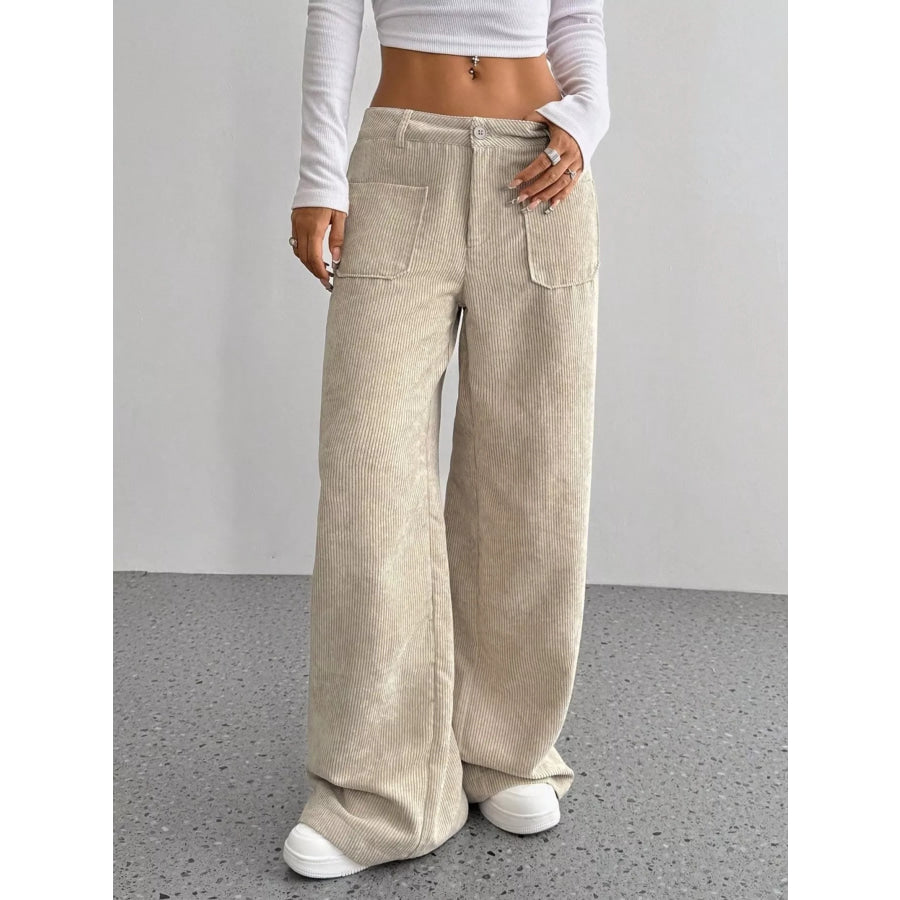 Wide Leg Corduroy Pants Apparel and Accessories