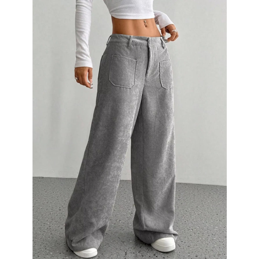 Wide Leg Corduroy Pants Apparel and Accessories