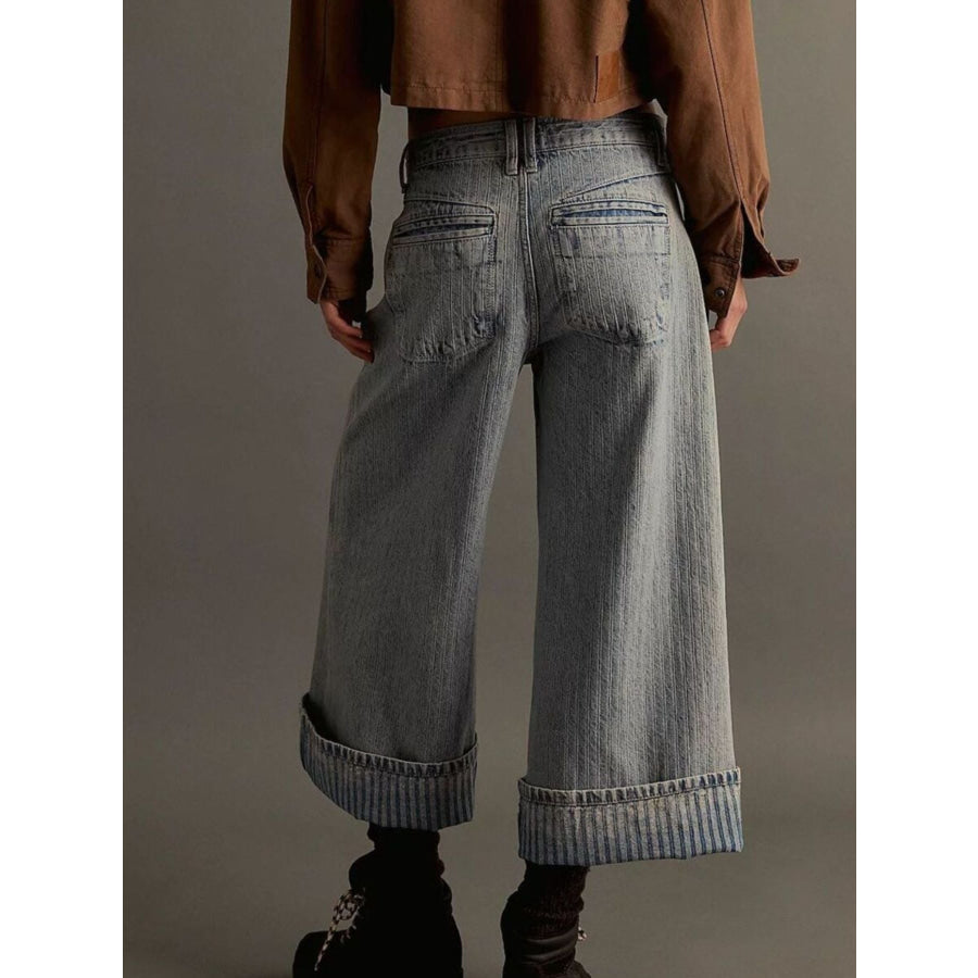 Wide-Leg Cropped Jeans Apparel and Accessories