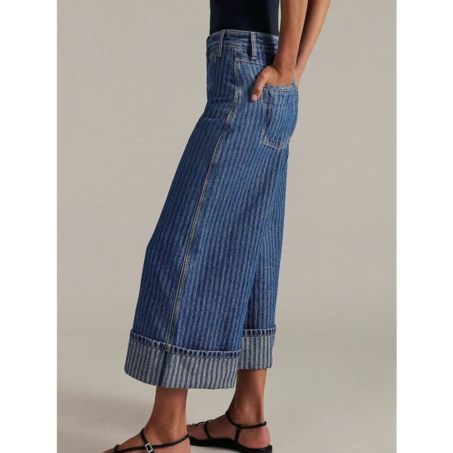 Wide-Leg Cropped Jeans Apparel and Accessories