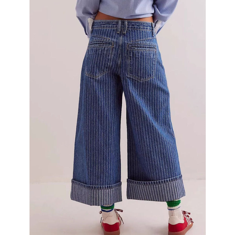 Wide-Leg Cropped Jeans Apparel and Accessories