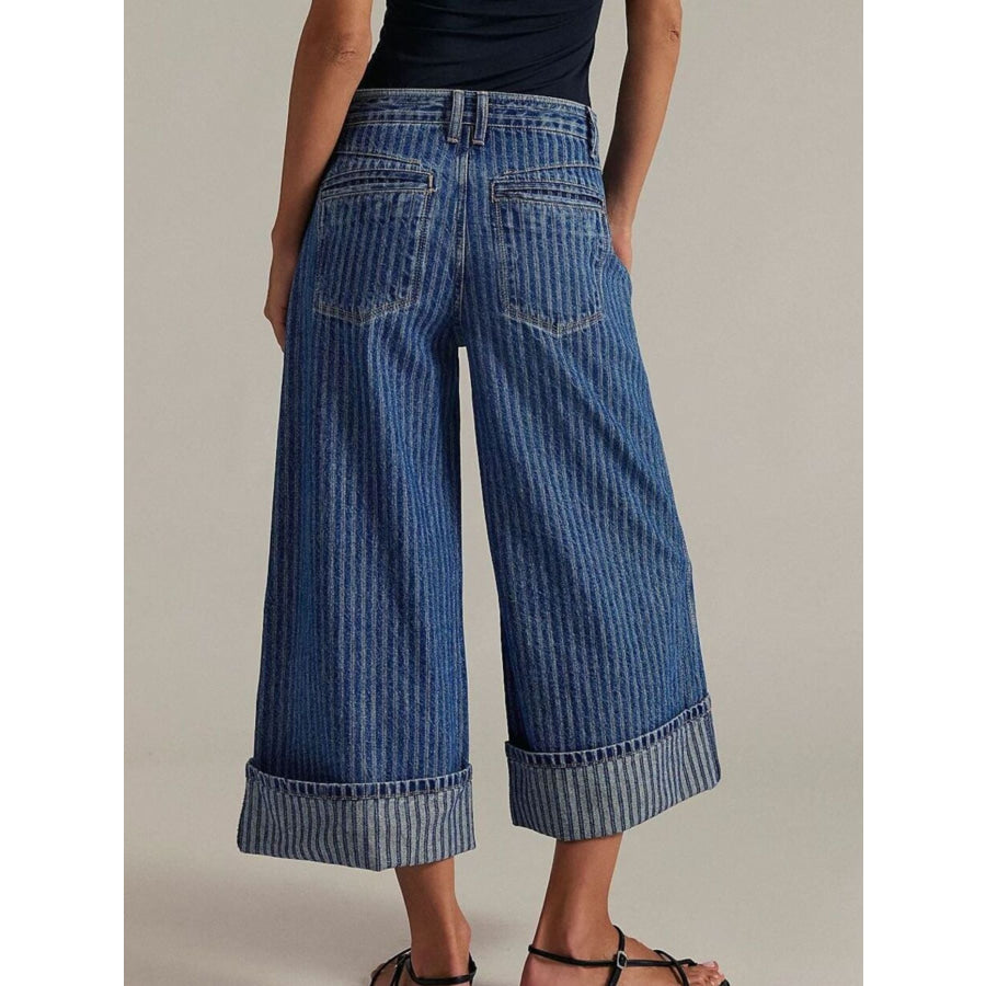 Wide-Leg Cropped Jeans Apparel and Accessories
