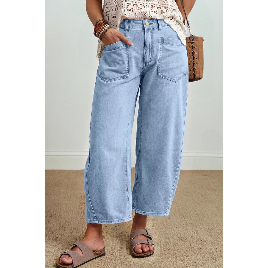 Wide Leg Cropped Jeans Apparel and Accessories