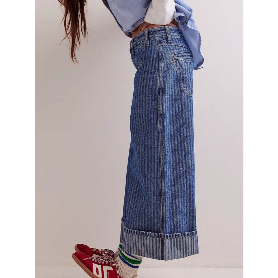 Wide-Leg Cropped Jeans Apparel and Accessories