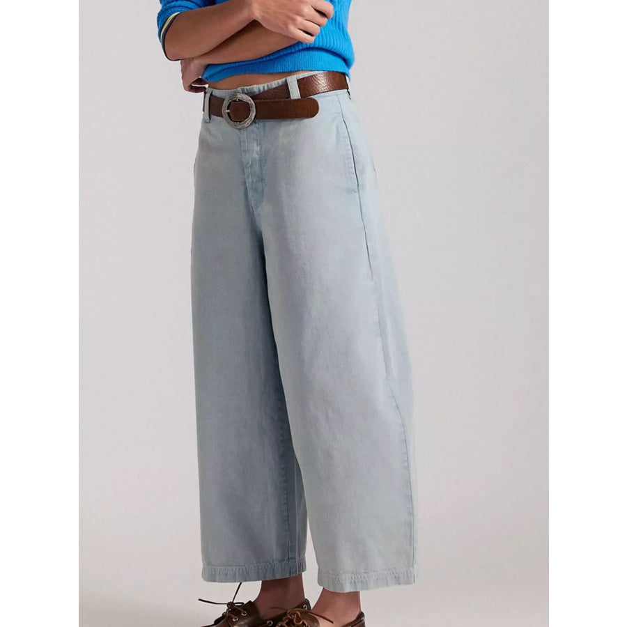 Wide-Leg Cropped Jeans Apparel and Accessories