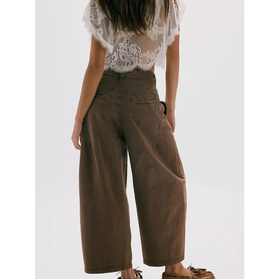 Wide-Leg Cropped Jeans Apparel and Accessories