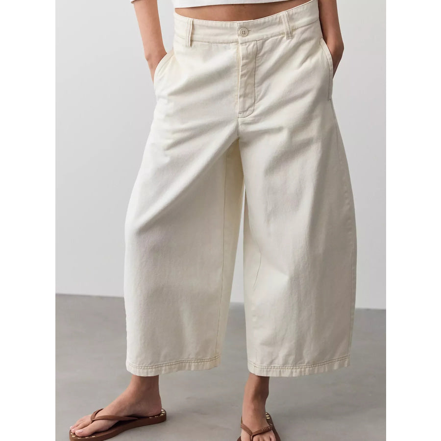 Wide-Leg Cropped Jeans Apparel and Accessories