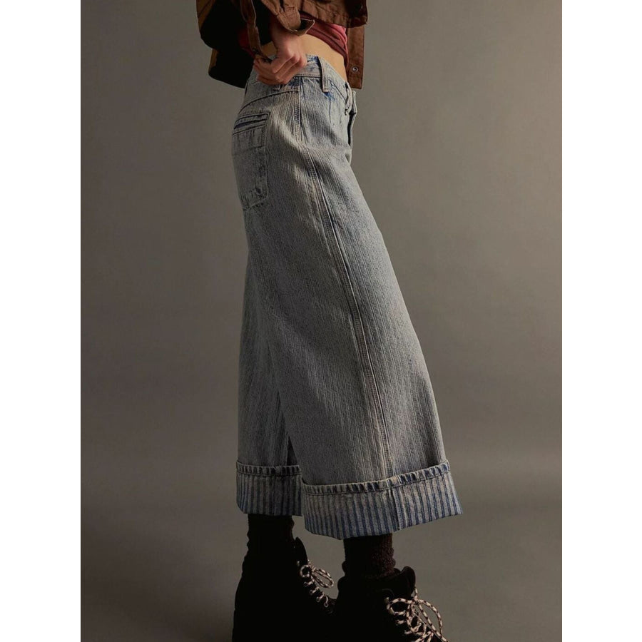 Wide-Leg Cropped Jeans Apparel and Accessories