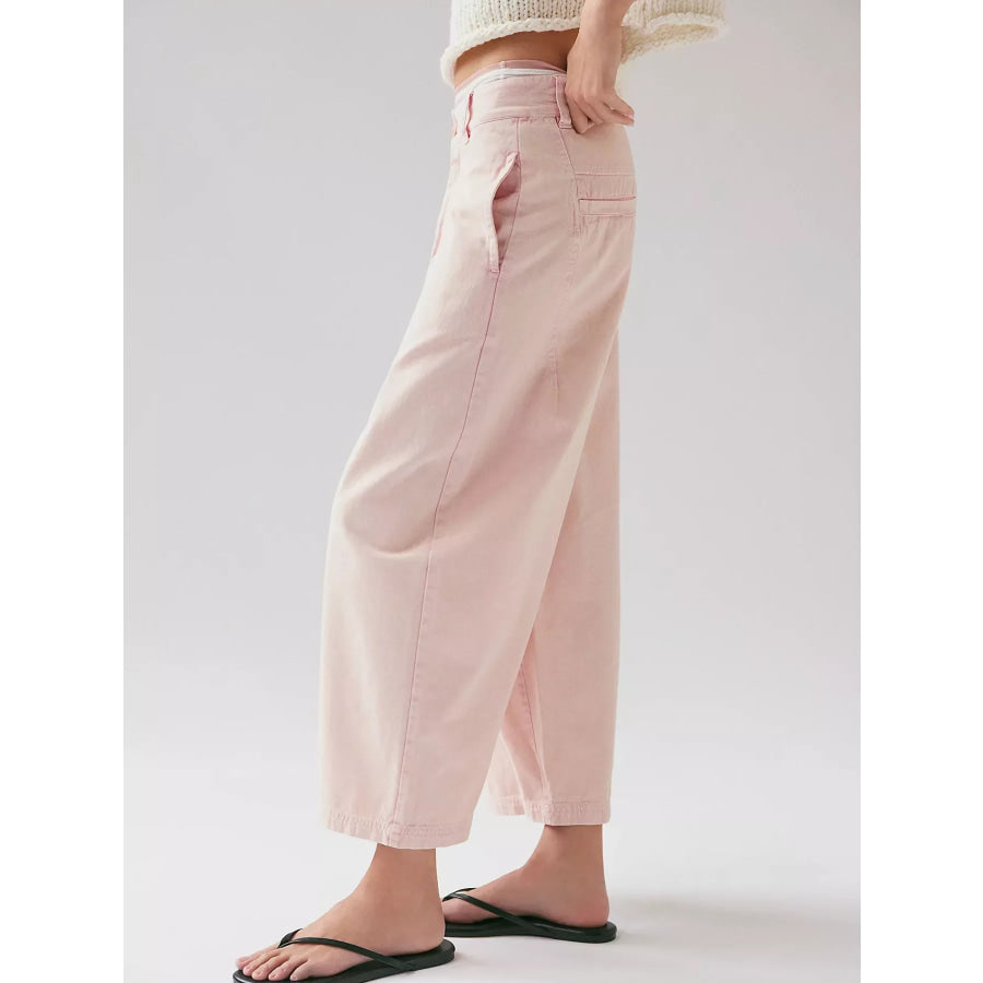Wide-Leg Cropped Jeans Apparel and Accessories