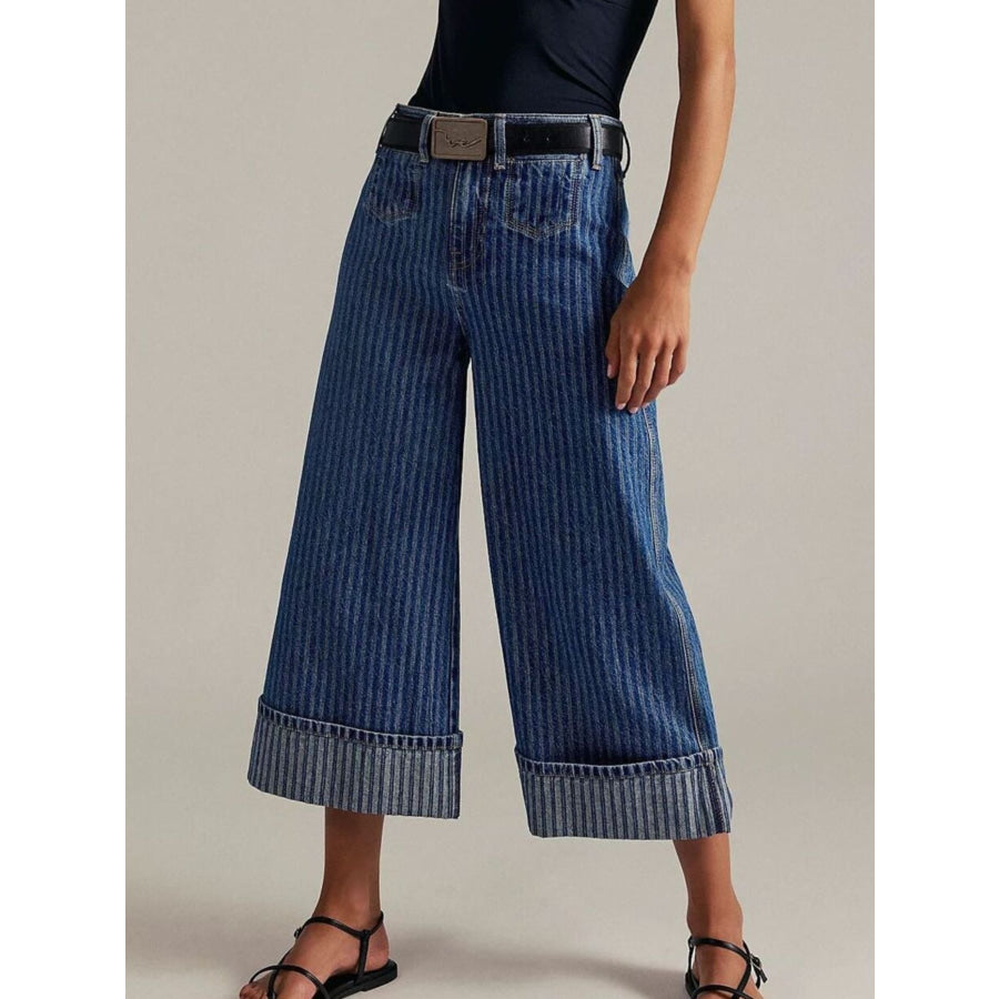 Wide-Leg Cropped Jeans Apparel and Accessories