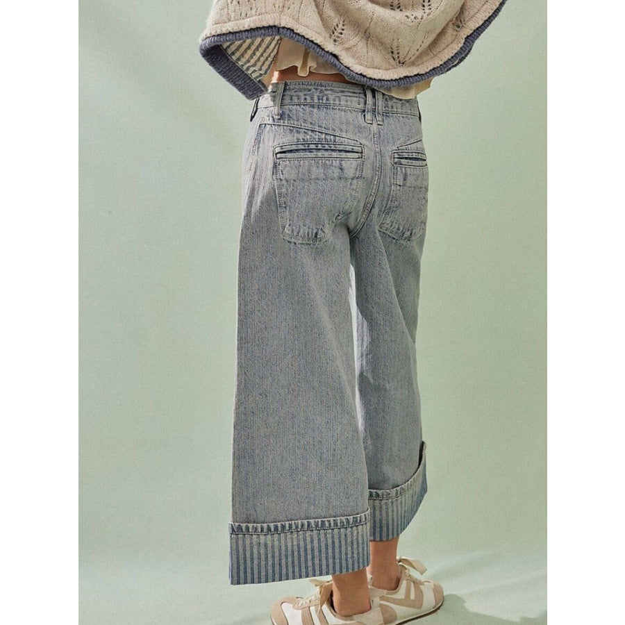 Wide-Leg Cropped Jeans Apparel and Accessories