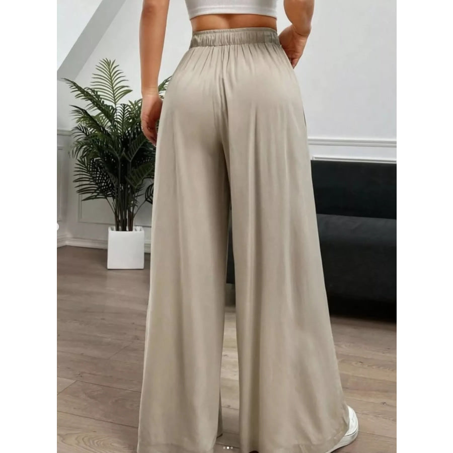 Wide-Leg Drawstring Casual Pants Apparel and Accessories