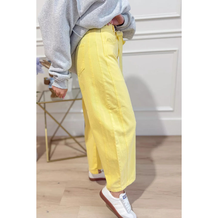 Wide-Leg Drawstring Jeans Apparel and Accessories