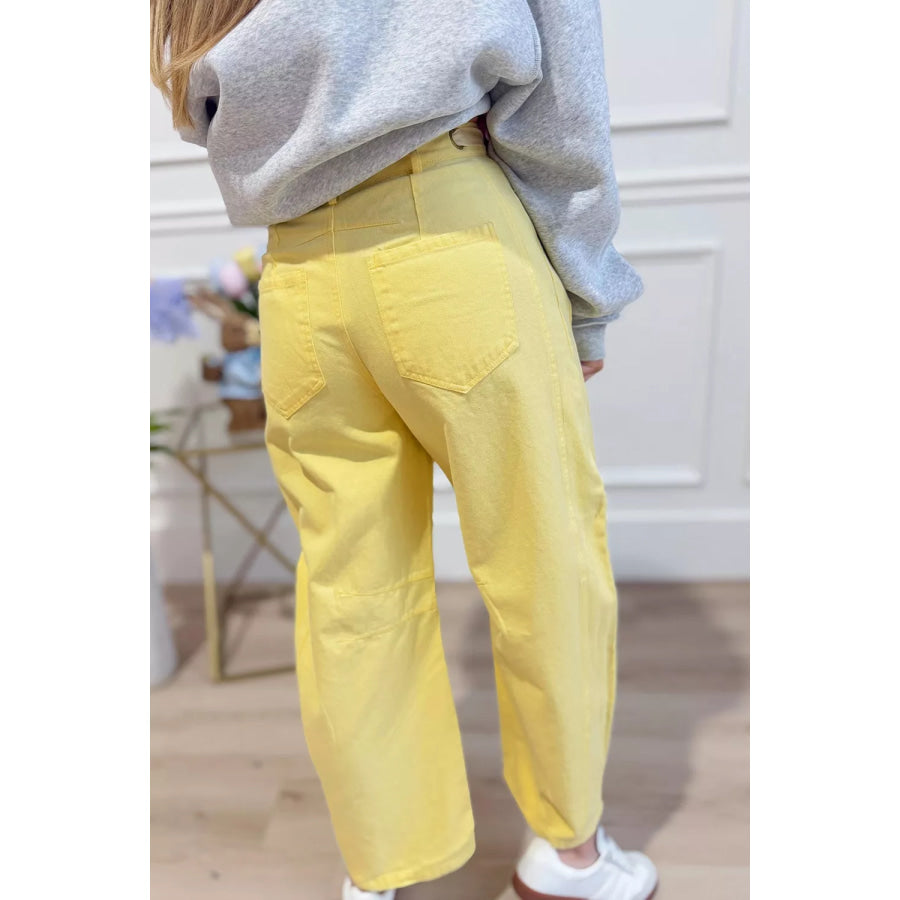 Wide-Leg Drawstring Jeans Apparel and Accessories
