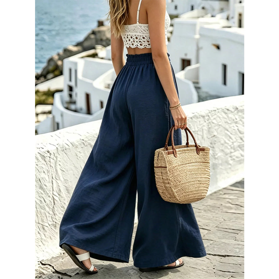 Wide Leg Drawstring Pants Apparel and Accessories