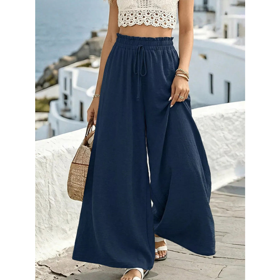 Wide Leg Drawstring Pants Apparel and Accessories