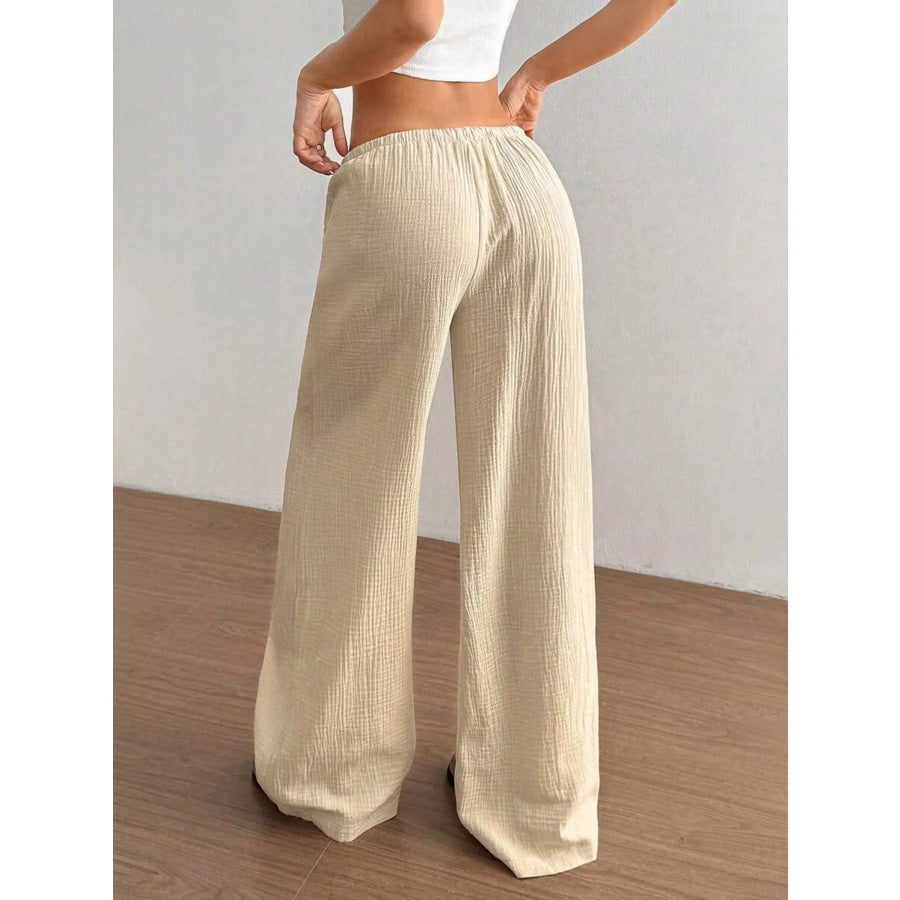 Wide-Leg Drawstring Pants Apparel and Accessories