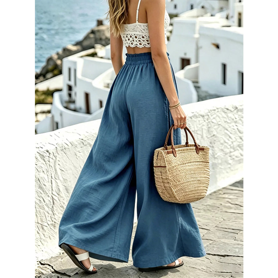 Wide Leg Drawstring Pants Apparel and Accessories