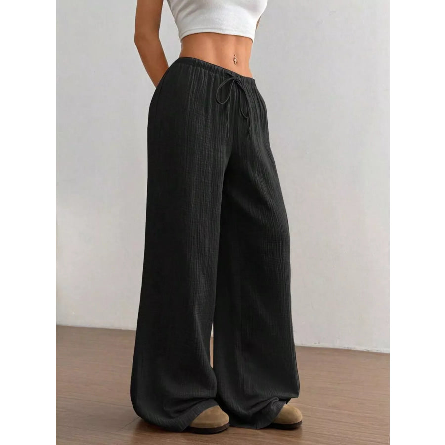Wide-Leg Drawstring Pants Apparel and Accessories