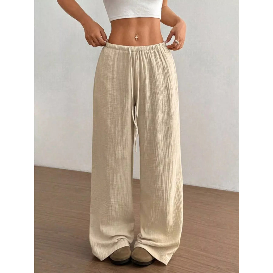 Wide-Leg Drawstring Pants Apparel and Accessories