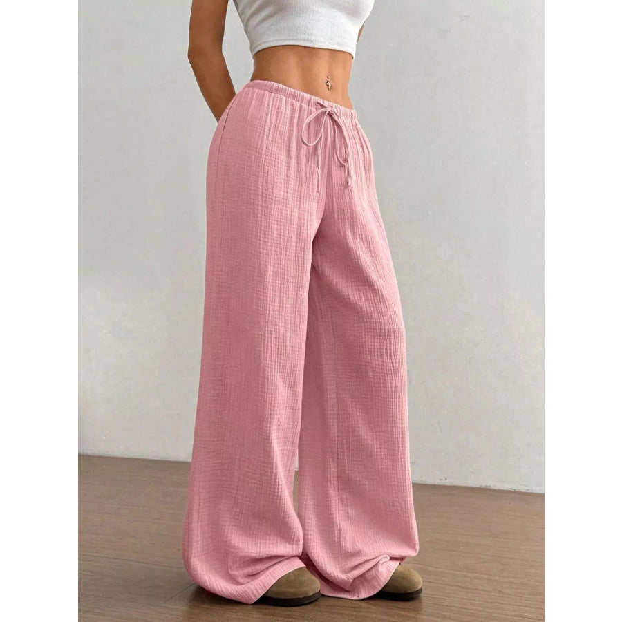 Wide-Leg Drawstring Pants Apparel and Accessories