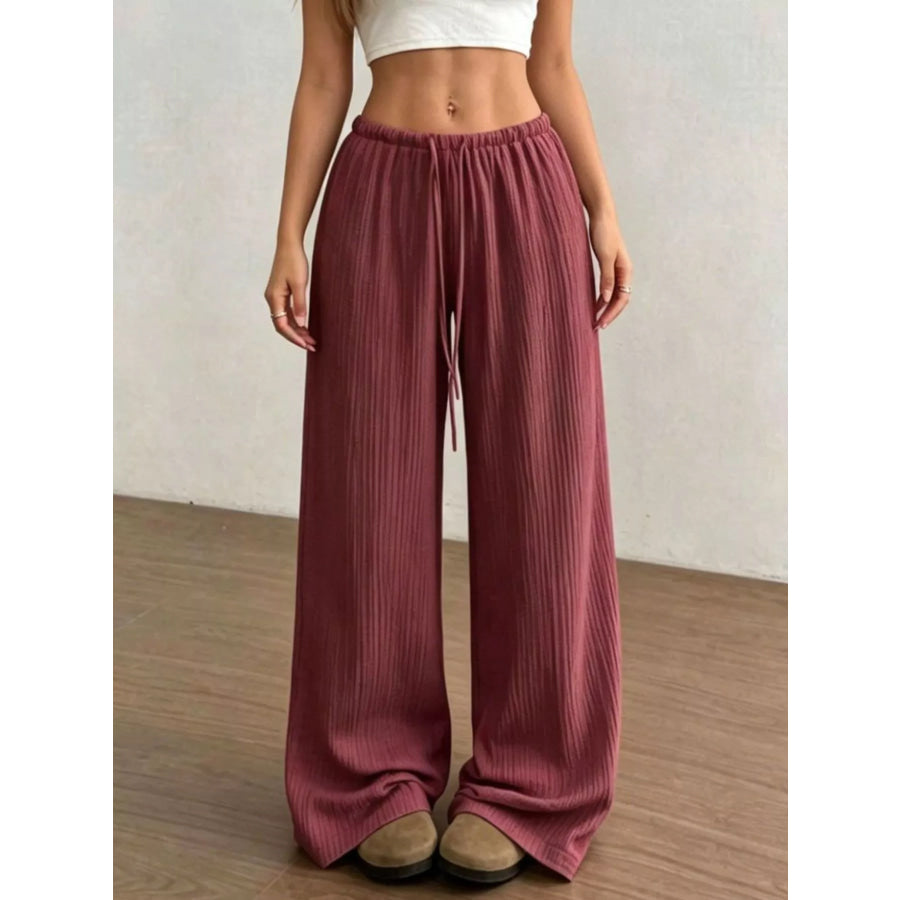 Wide-Leg Drawstring Pants Apparel and Accessories