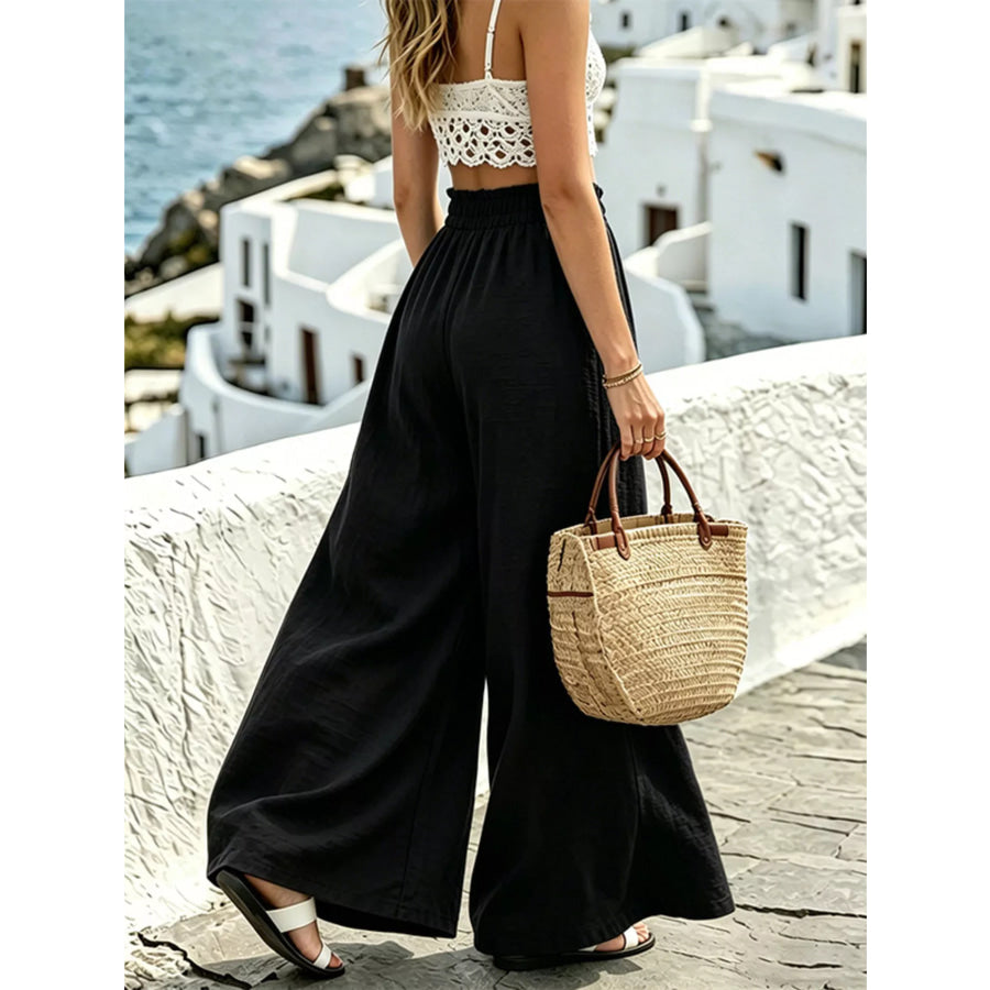 Wide Leg Drawstring Pants Apparel and Accessories